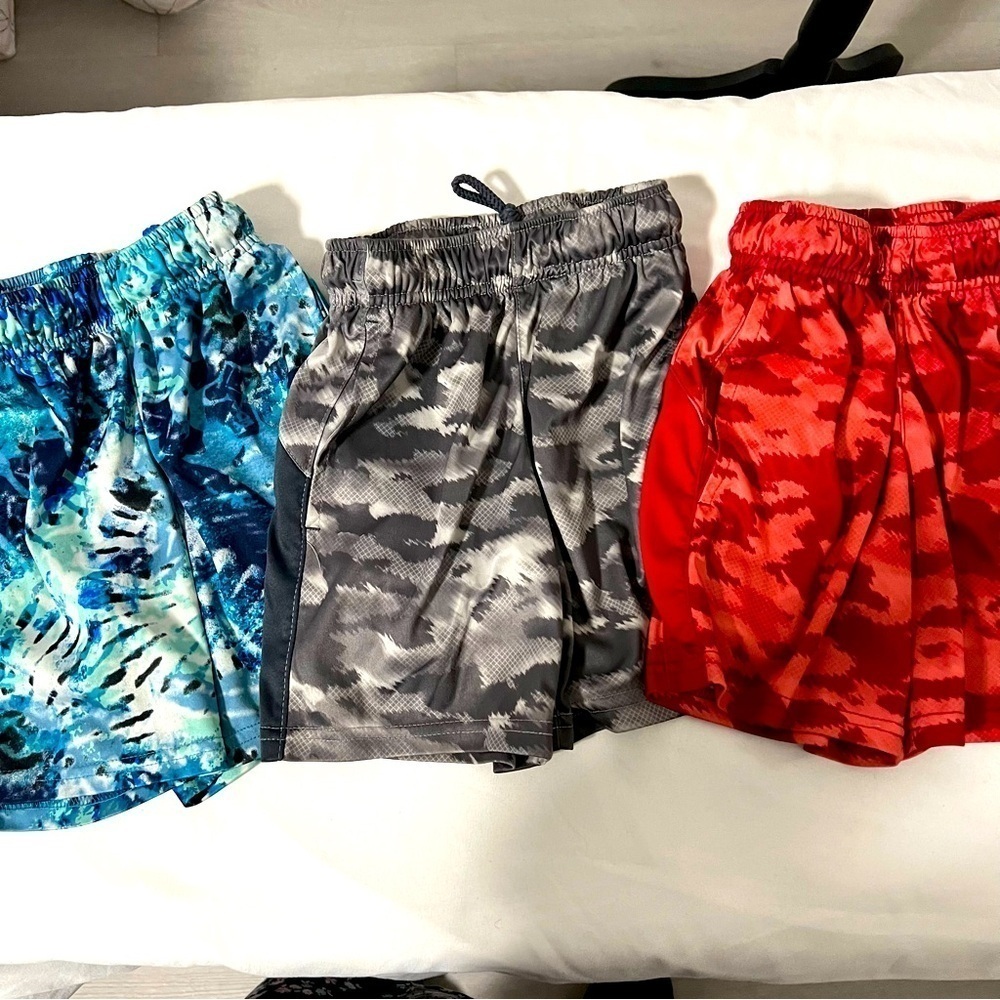 BCG Boys Bundle of (3) XS (6-7) Training Shorts Multicolored Drawstring, Pocket
